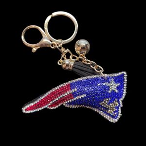 New England Patriots Rhinestone Bag Charm Keychain